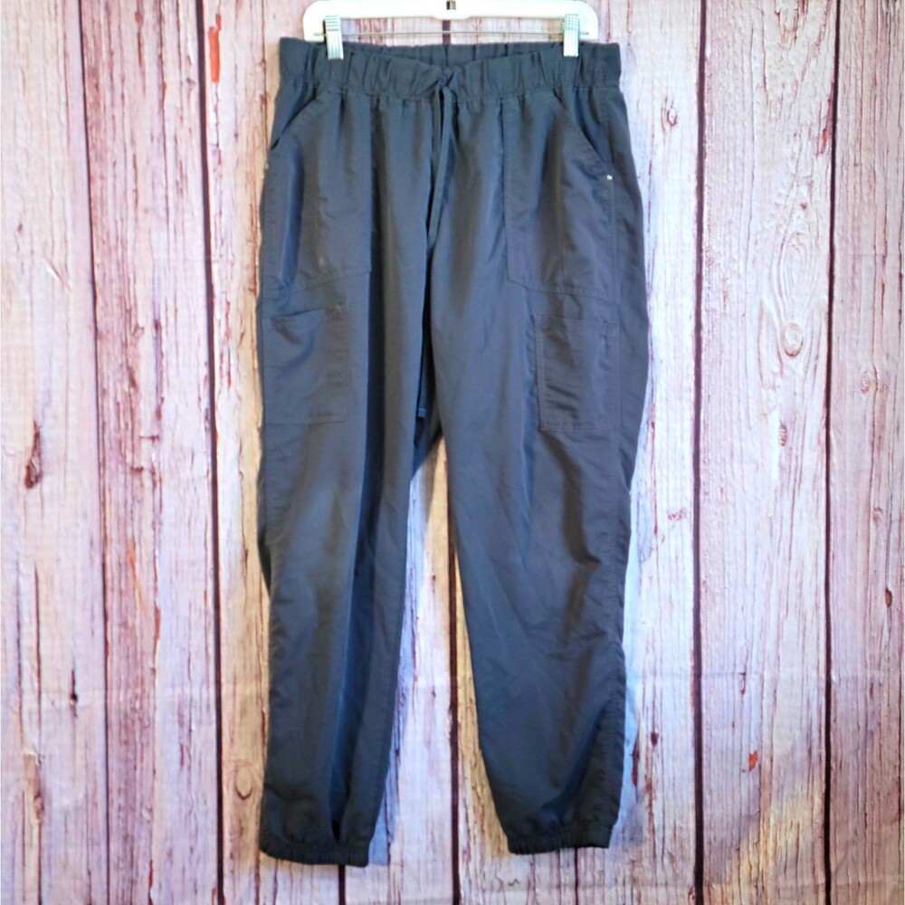 Scrubstar Gray Solid Scrub Pants L Unisex Medical Woven Polyester